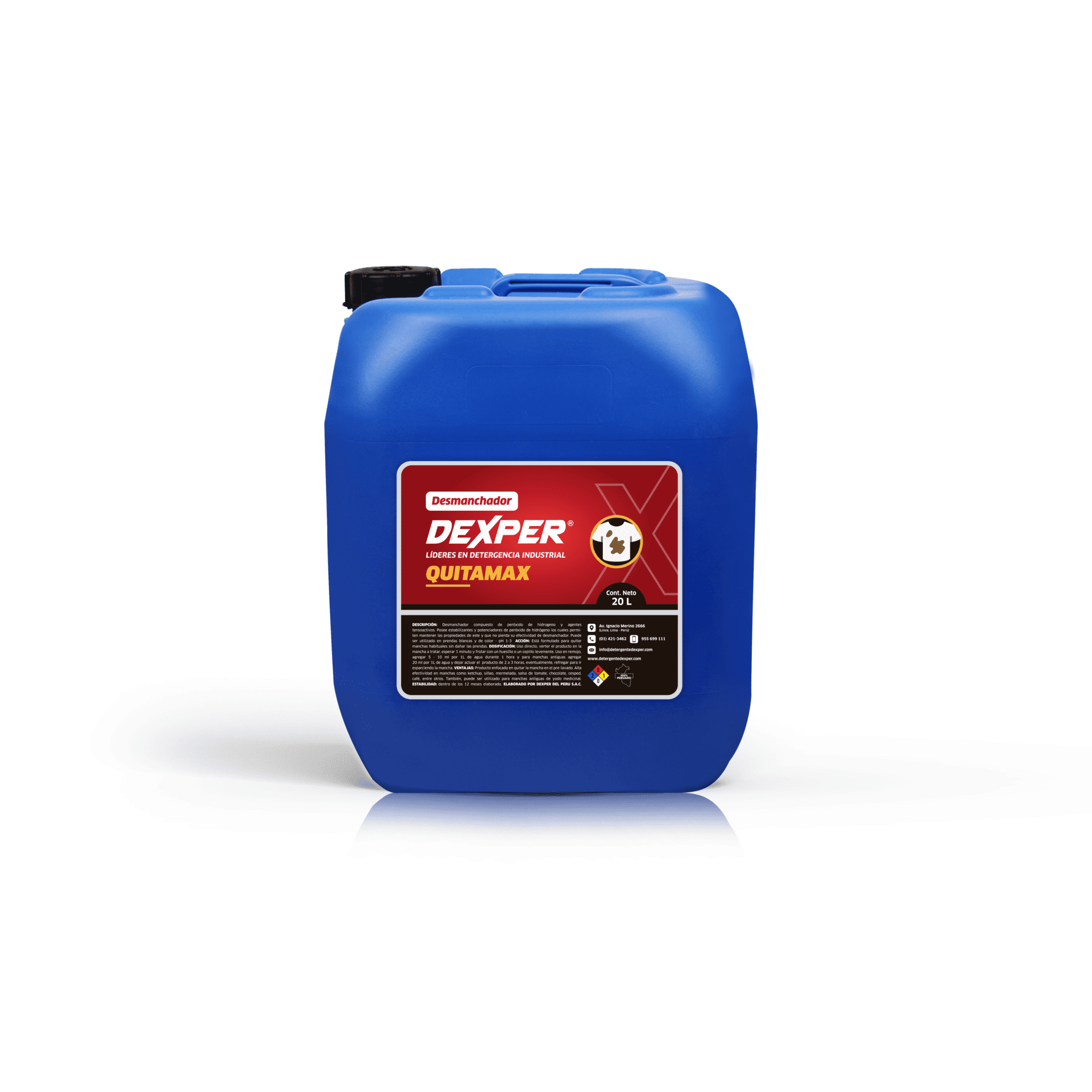 etiqueta desmanchador quitamax dexper 20l